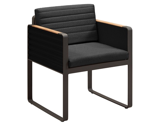[MCH.SIL.0472] SILLA DE COMEDOR AIRPORT PARA JARDÍN CON REPOSABRAZOS COLOR NEGRO