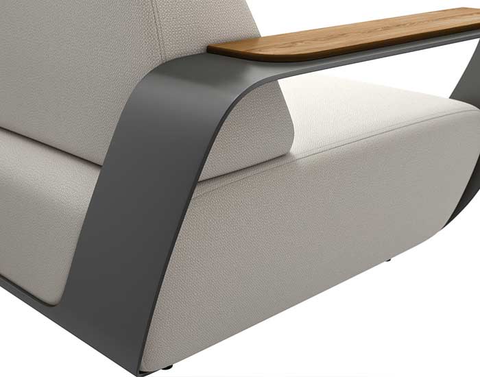 LOVE SEAT ONDA DE JARDÍN CON CUBIERTA SUNBRELLA, DISEÑADO POR PININFARINA. (1 PZA)