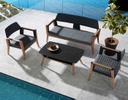 SALA SHELDON DE JARDIN 3PZ C/ MESA DE CENTRO  670X1565X770 CUBIERTA SUNBRELLA