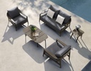 MESA LATERAL LEO P/JARDIN COLOR NEGRO Y MADERA TECA