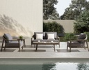 LOVESEAT LEO P/JARDIN COLOR NEGRO Y MADERA TECA