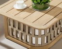 MESA DE CENTRO RIVA P/JARDIN COLOR BEIGE Y MADERA TECA