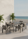 SET LIGO COLOR NEGRO CON MESA Y SILLAS (6 PIEZAS)