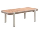 SET MESA BORROMEO BEIGE MADERA TECA C/6 SILLAS