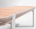 SET MESA BORROMEO BEIGE MADERA TECA C/6 SILLAS