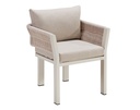 SET MESA BORROMEO BEIGE MADERA TECA C/6 SILLAS