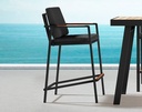 SET MESA DE BAR NOFI PARA JARDÍN CON 6 SILLAS (COLOR NEGRO) - MCH.MES.0536