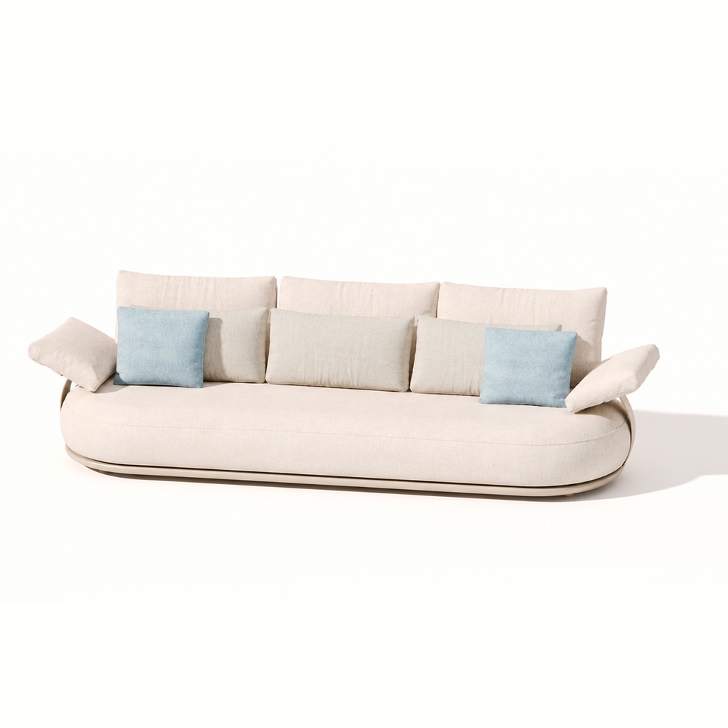 SET SALA CALLA EXTERIOR CON MESAS DE CENTRO EN ACABADO BEIGE (5 PIEZAS)