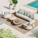 SET SALA CALLA EXTERIOR CON MESAS DE CENTRO EN ACABADO BEIGE (5 PIEZAS)