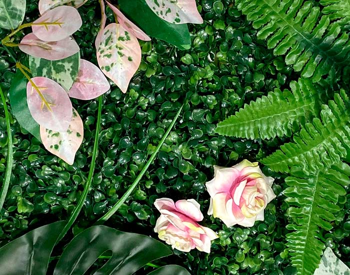 FOLLAJE ARTIFICIAL FLORES ROSES CONSERVADO (40×60cm)