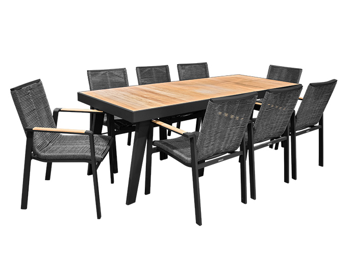 SET COMEDOR EMOTI PARA JARDÍN CON 8 SILLAS NOFI 3.0