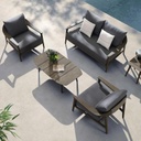 SET DE SALA LEO PARA JARDÍN CON MESA CENTRAL Y LATERAL (5 PZS) - MOD. MCH.SIL.0547
