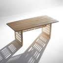 MESA COMEDOR RIVA P/6 PERSONAS COLOR BEIGE 200x100x75 MADERA TECA