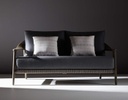 LOVESEAT LEO P/JARDIN COLOR NEGRO Y MADERA TECA
