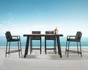 SET MESA DE BAR NOFI PARA JARDÍN CON 6 SILLAS (COLOR NEGRO) - MCH.MES.0536