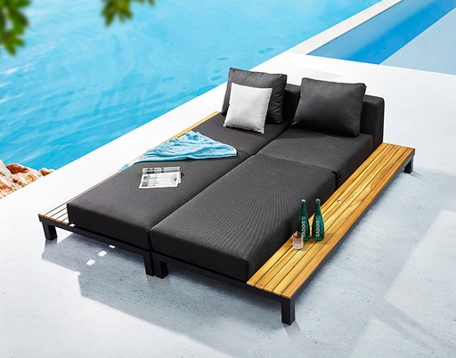 [MCH.SIL.0493] SET CAMASTRO AJUSTABLE POLO COLOR NEGRO CON MESA LATERAL