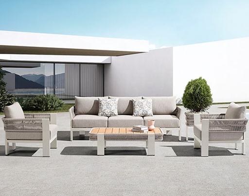 [MCH.SIL.0463] SET DE SALA BORROMEO PARA JARDÍN CON MESA DE CENTRO (4 PZS)