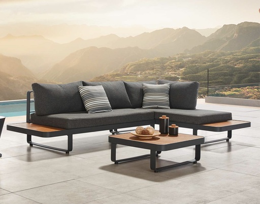 [MCH.SIL.0140] SET SALA ESQUINERA CARIBBEAN PARA JARDÍN CON MESA DE CENTRO (3 PZS) - MOD. MCH.SIL.0140